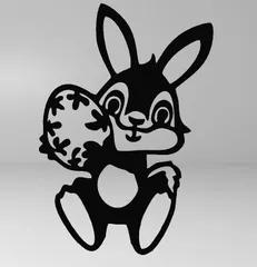 CUTE BUNNY 5, EASTER BUNNY LINE ART, EASTER BUNNY WALL ART, EASTER BUNNY DECOR, BUNNY