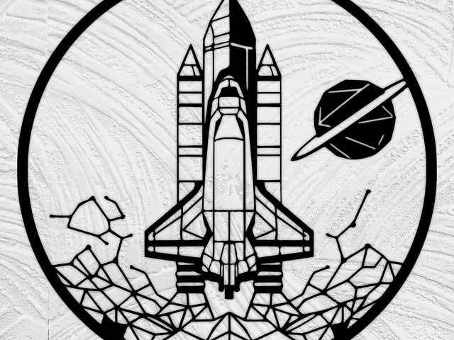 Geometric Line Art Space Shuttle