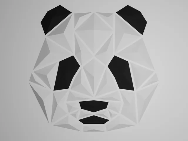 Geometric Panda - 3D Wall Art