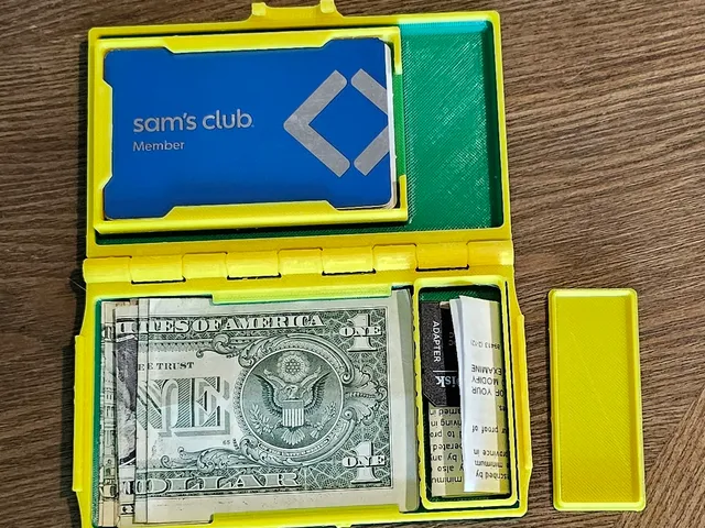 Memory Cards, ID, Cash, Credit Wallet (print in place) hinged [ well organized storage space ]