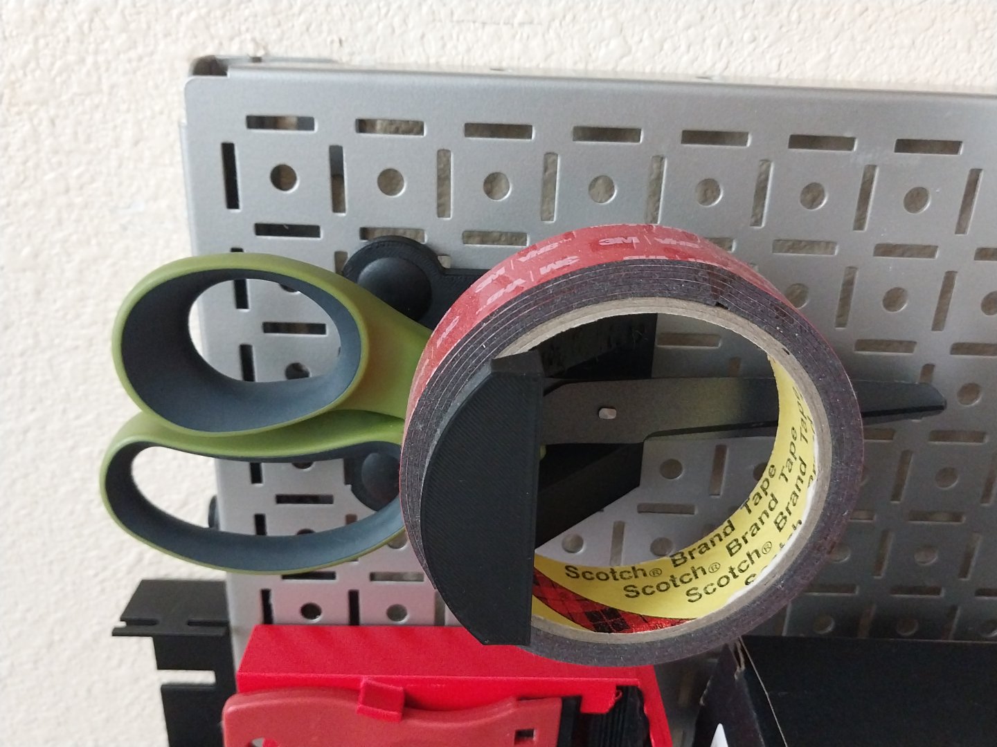 Scissors & Tape holder for pegboard, Omniwall and Wall Control