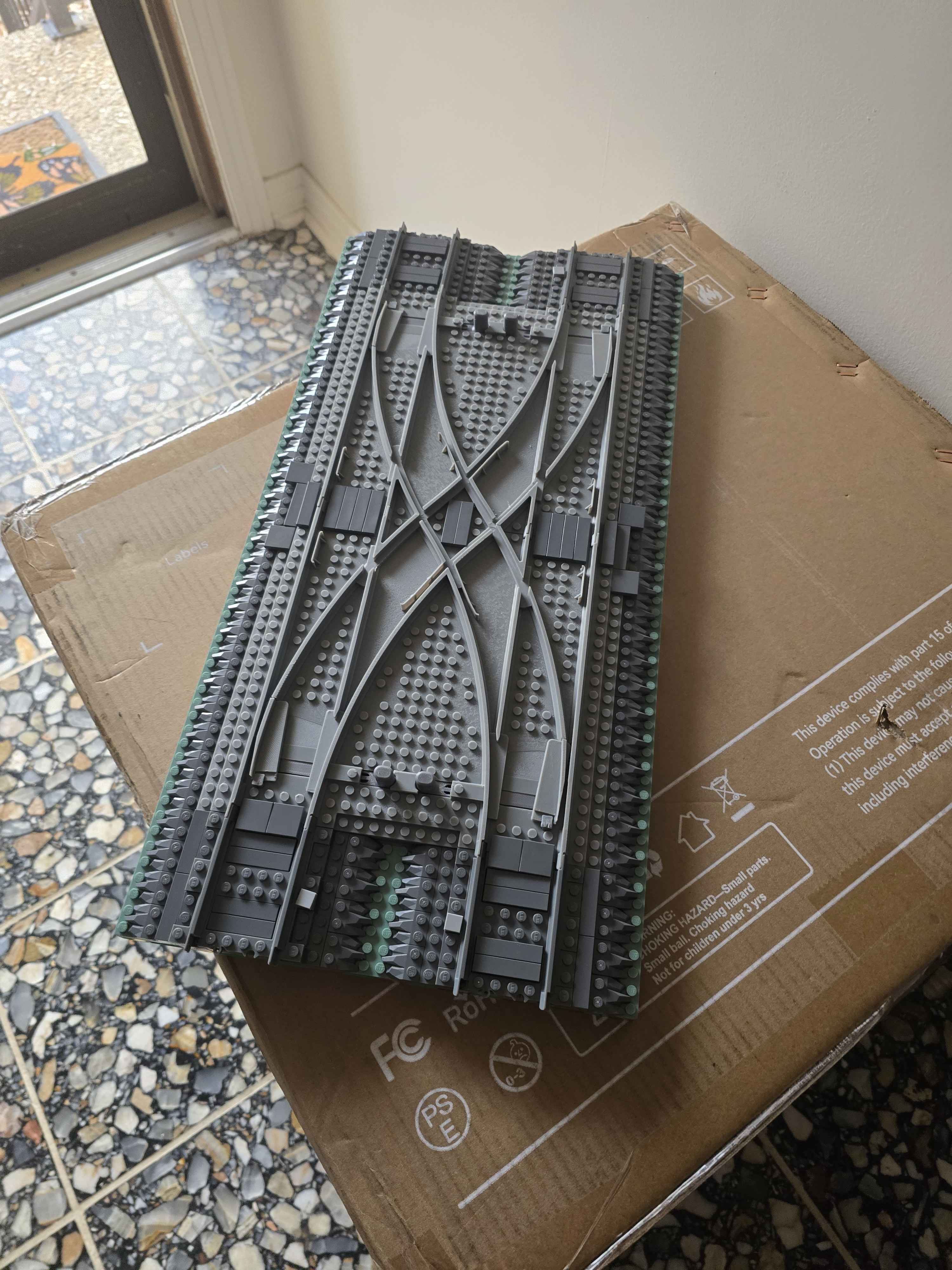 LEGO Train Track Double Crossover Switch with Ballast