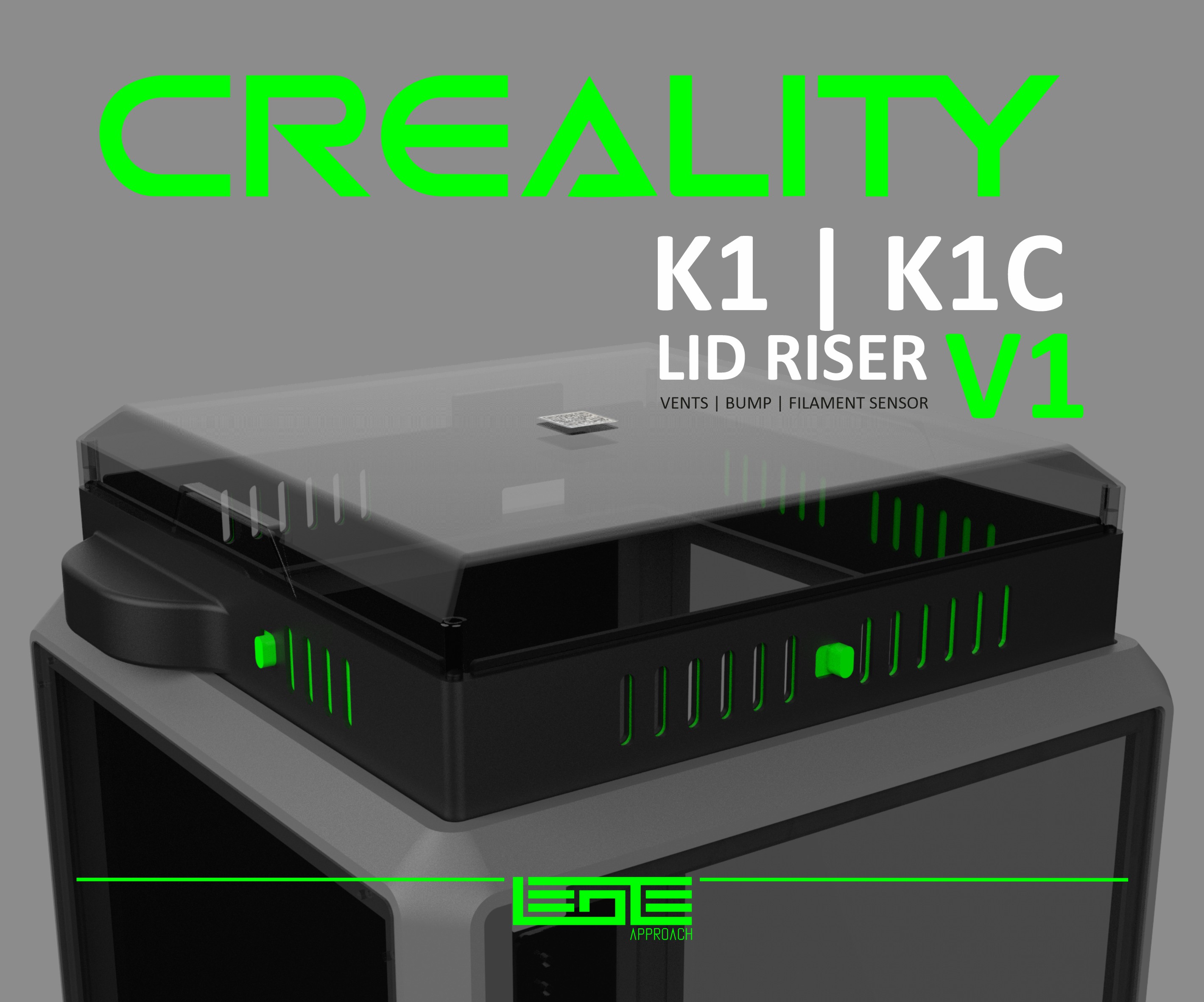 CREALITY K1 | K1C | K1SE -  LID RISER V1 3D model thumbnail