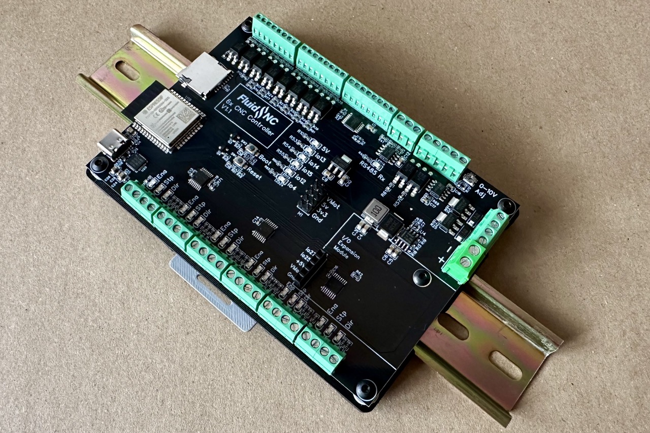 DIN mount for 6x CNC Controller for FluidNC