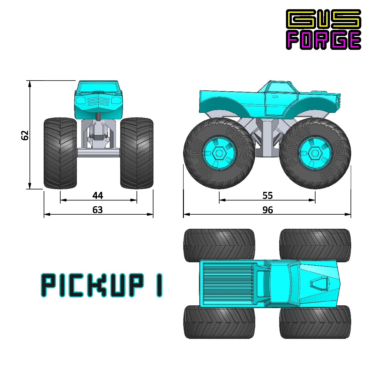 MONSTER TRUCK STARTER SET (3 VEHICLES + GIFTBOX + RAMP + TWIST COURSE ...