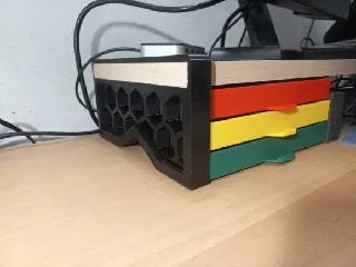 Monitor stand hex pattern