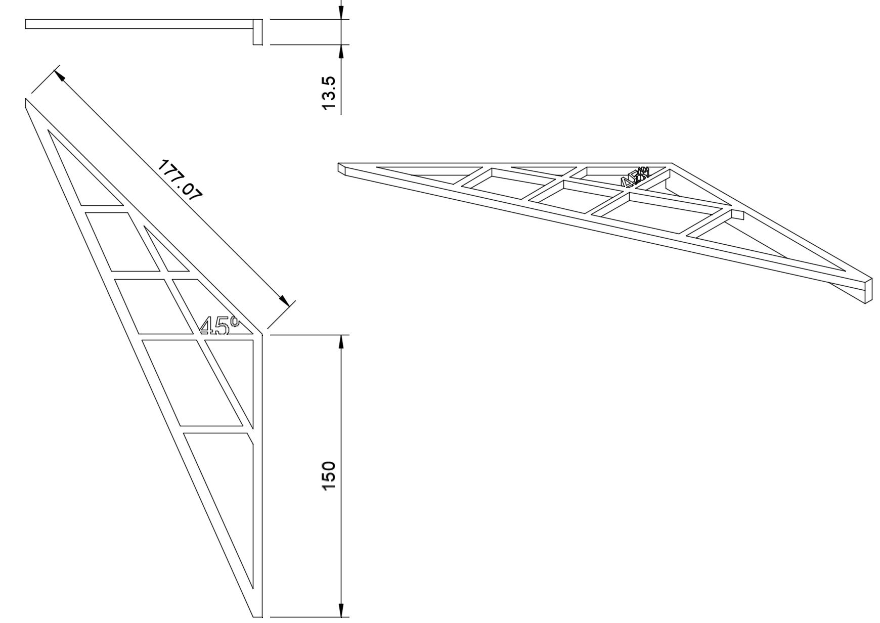 45º marking and cutting ruler by Eytan Alves | Download free STL model ...