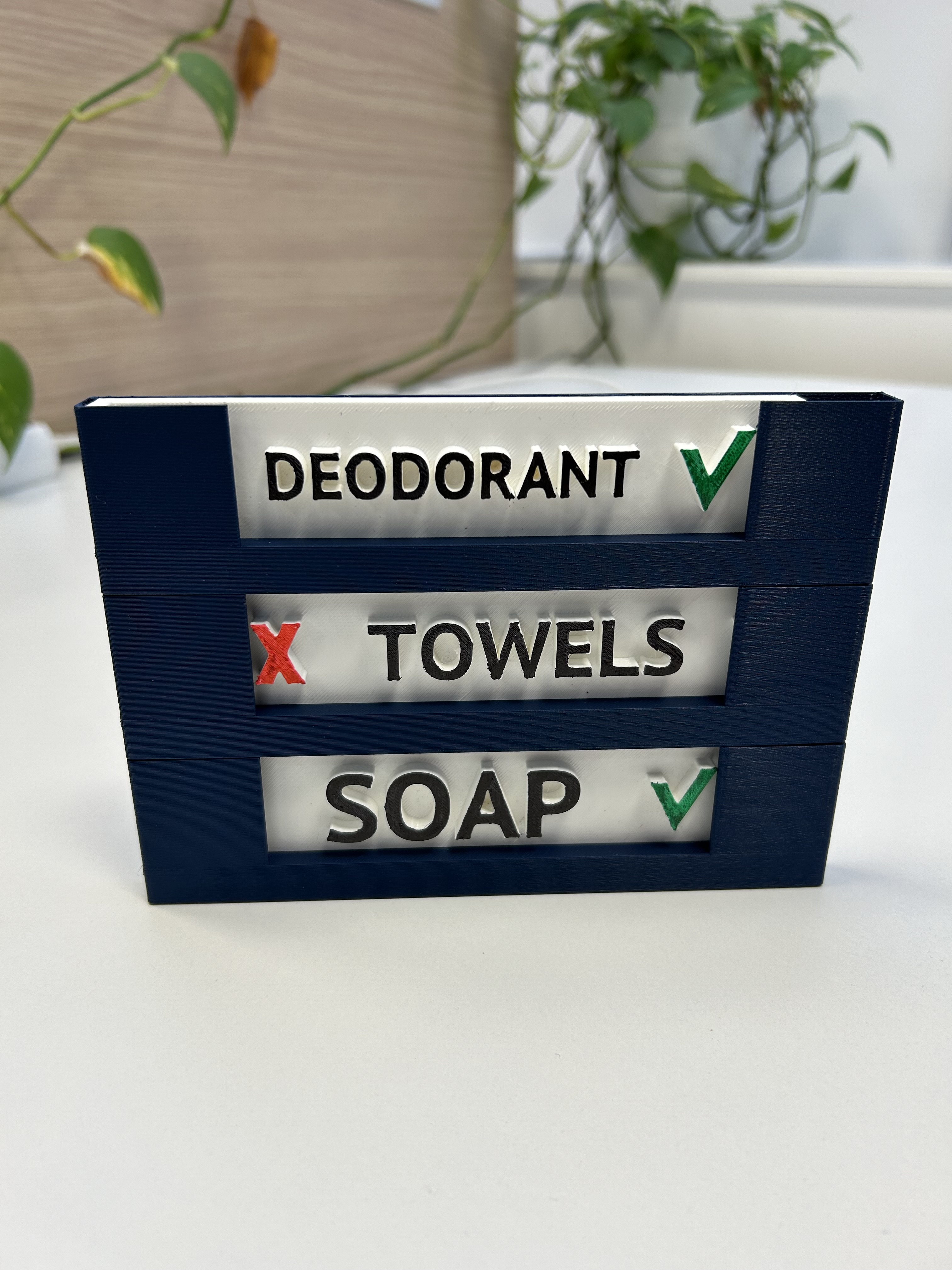 Bathroom supplies checklist by Nikita Konovalov Download free STL