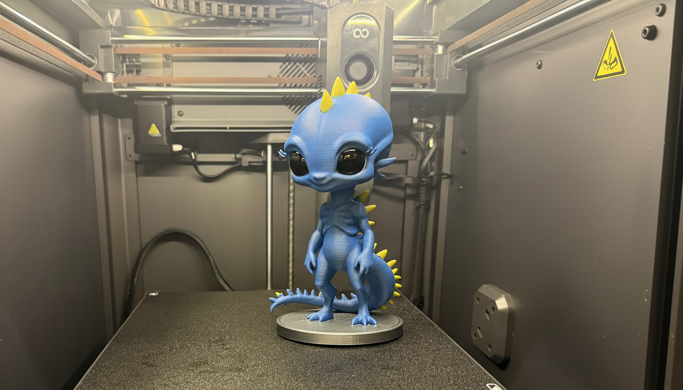 Blue Alien Chibi – Stylized Extra-Terrestrial