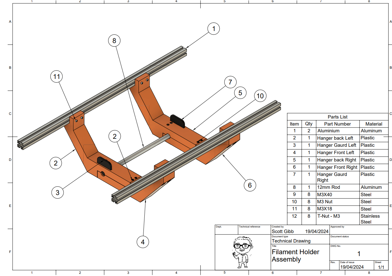Filament Spool Holder by Scott Gibb Download free STL model
