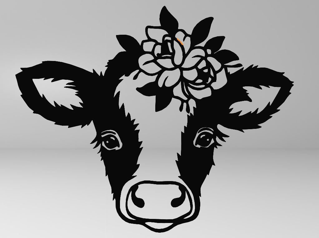 LINE ART COW, 2D COW, CUTE COW, FLOWER COW, 2D ART COW, 2D ART FLOWER ...