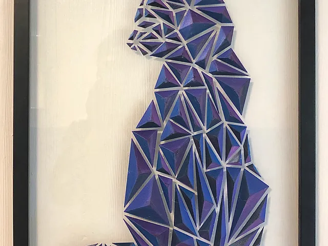 Geometric Low Poly Cat Wall Art