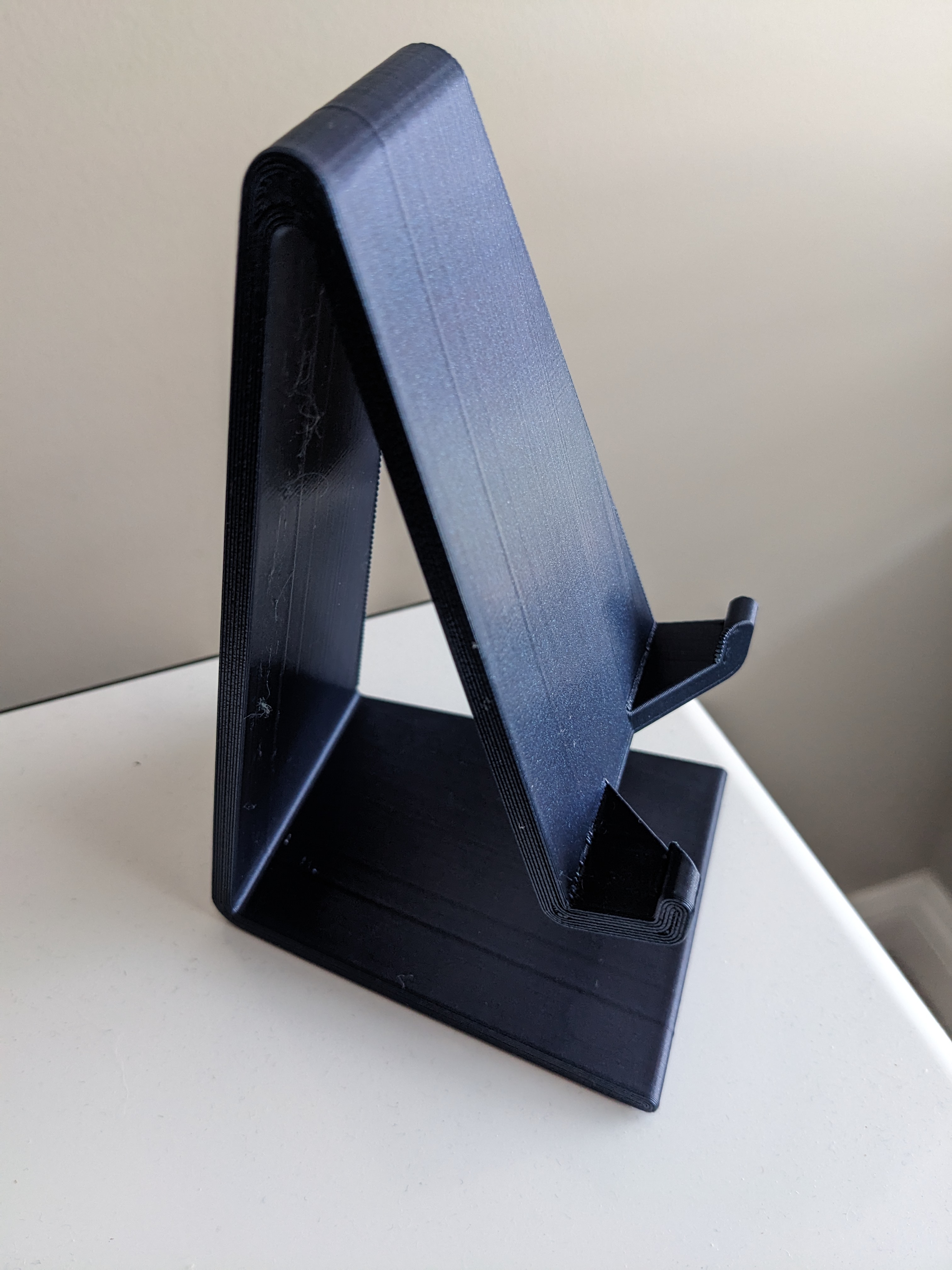 Phone Stand with Cable Cutout and Feet Indents