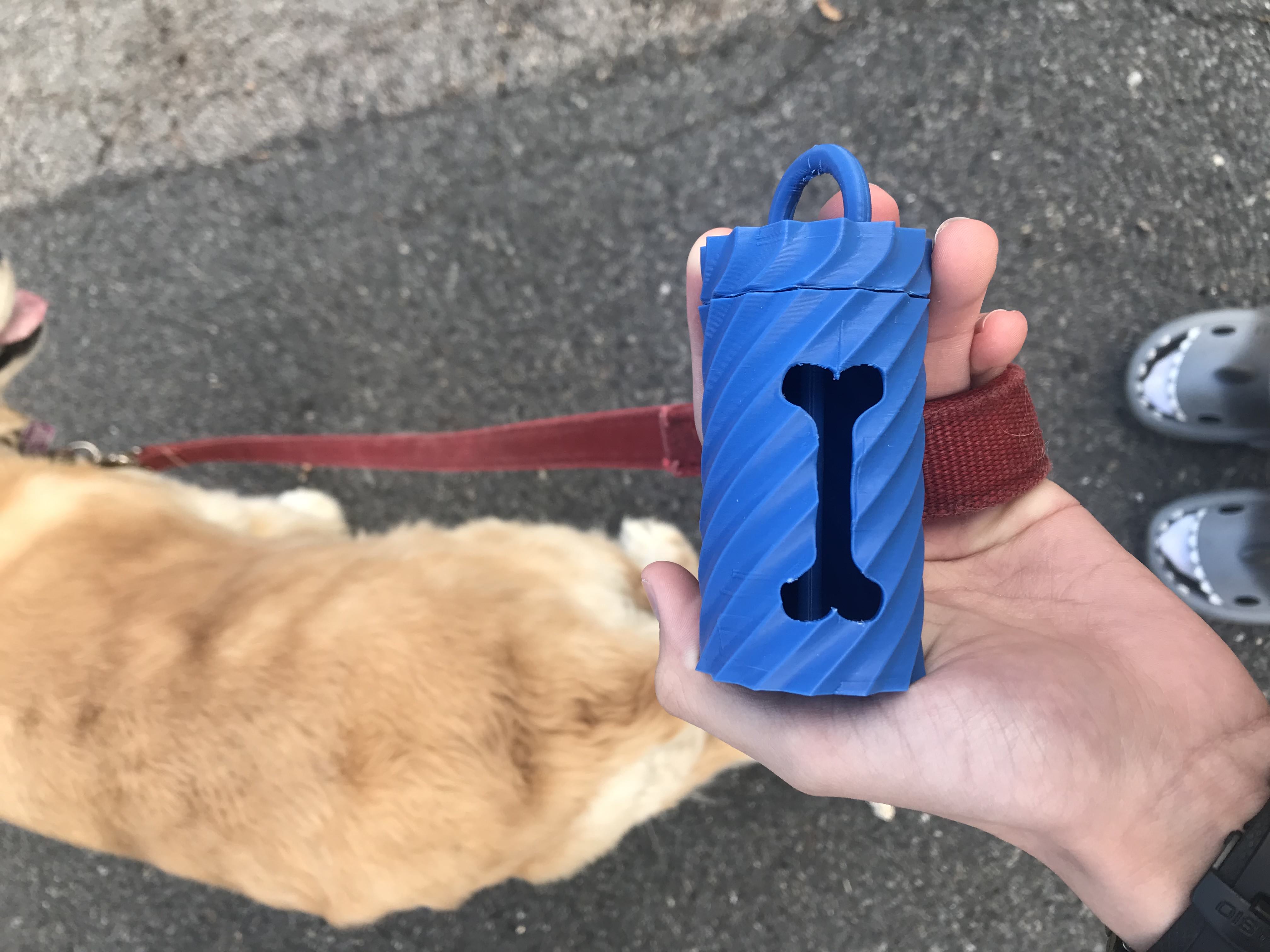 Dog Poop Bag Holder With Dog Bone Hole