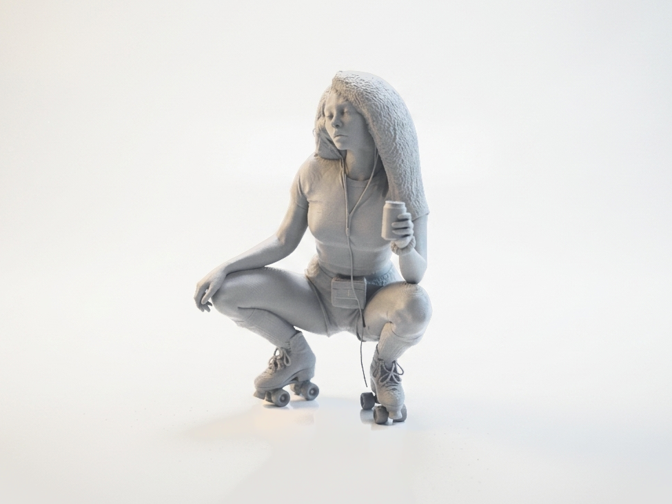 Roller Skating Girl Figurine Urban Sports 3D Printable