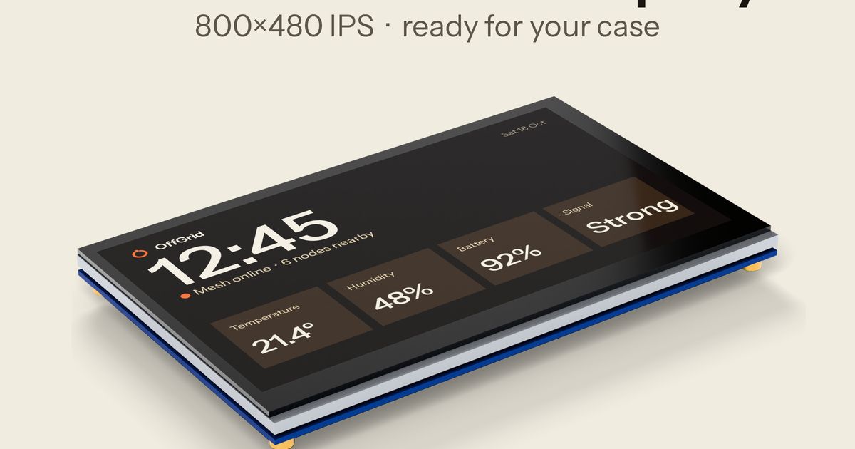 7-inch IPS Touch Display 800x480 (DSI) - 3D Reference Model by OffGrid ...
