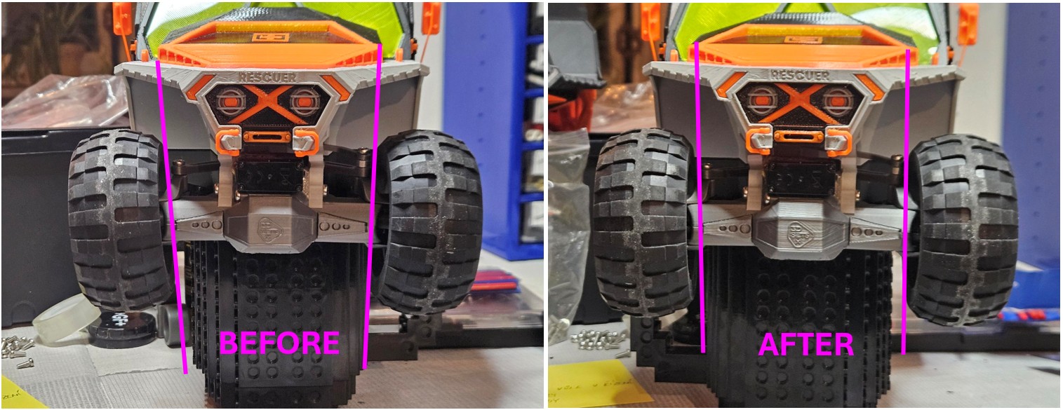 3D sets Mini4x4 Rescuer - axle seal / clearance delimiter