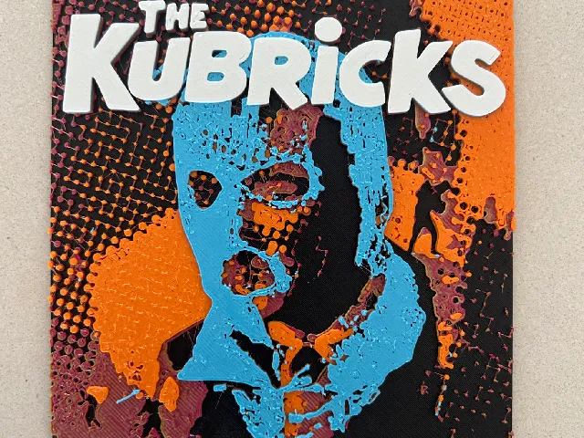 The Kubrics - 3D logo from The Heist album cover, multi-colour for single filament printing