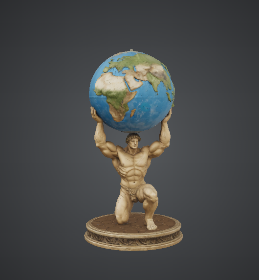 Atlas Holding Globe Statue – Classical Mythology Sculpture