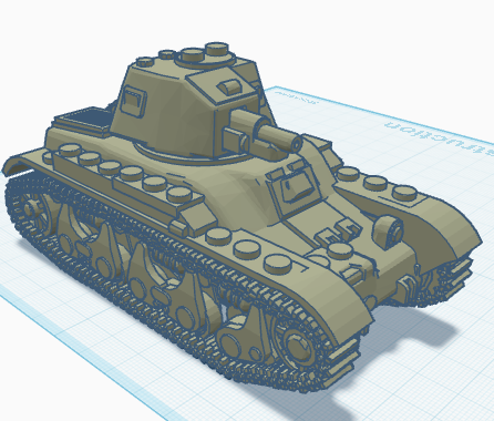 LEGO COMPATIBLE military lego Renault R35 tank, Panzerkampfwagen 35R 731(f) 3D model
