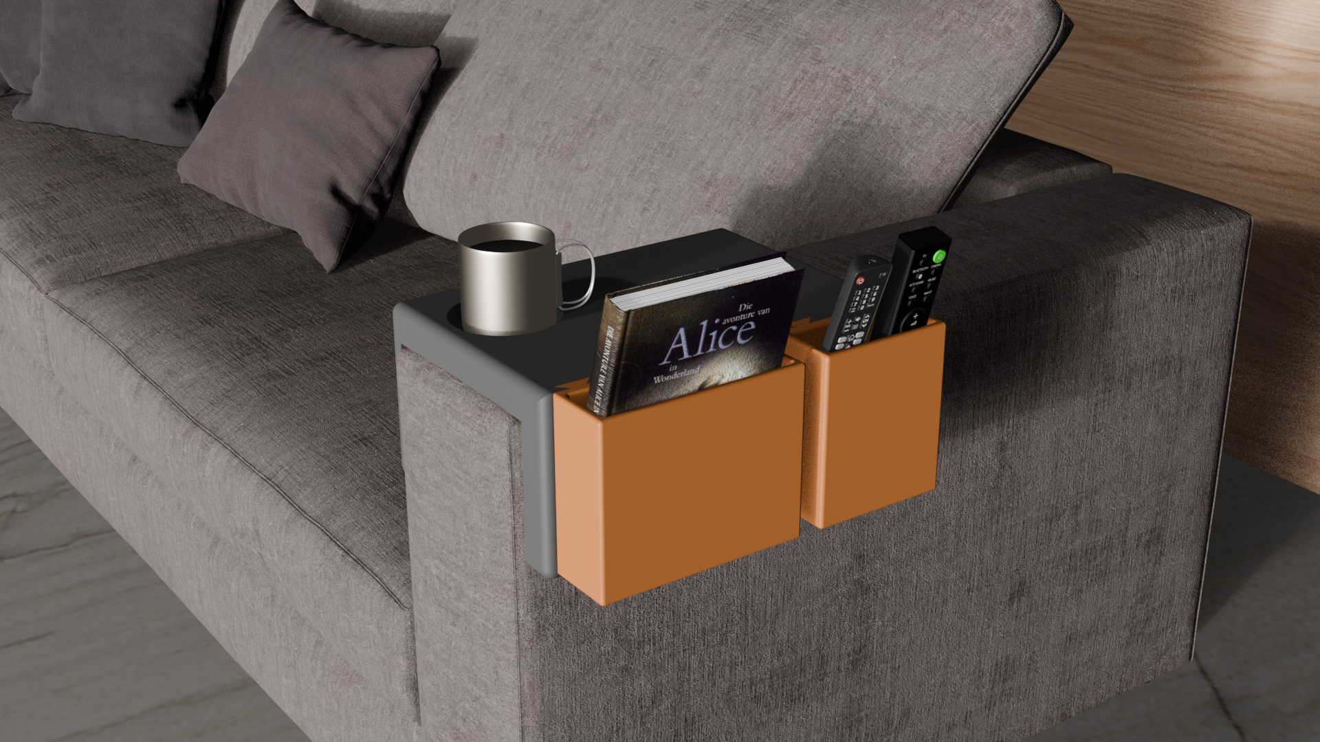 Customizable Armrest/Shelf Table