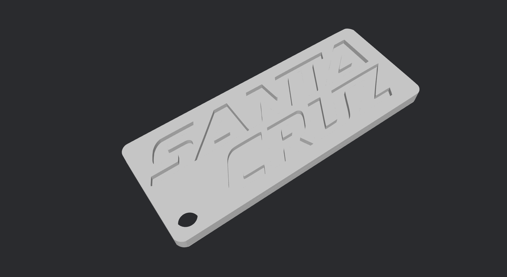 Santa Cruz Keychain – 3D Printed Accessory