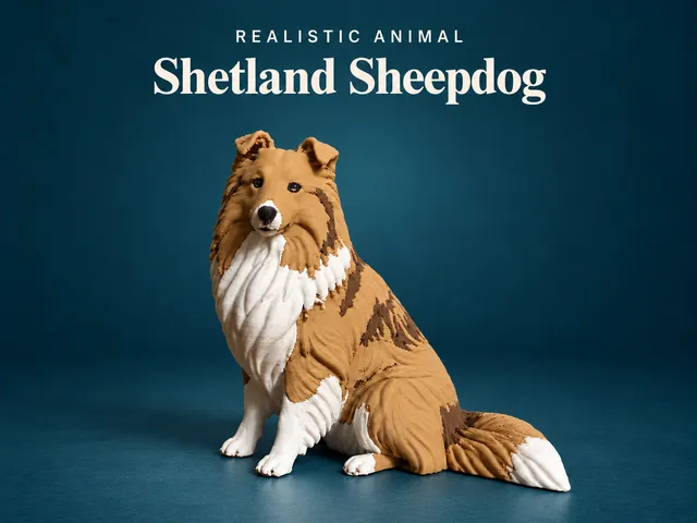 Realistic Shetland Sheepdog Figurine