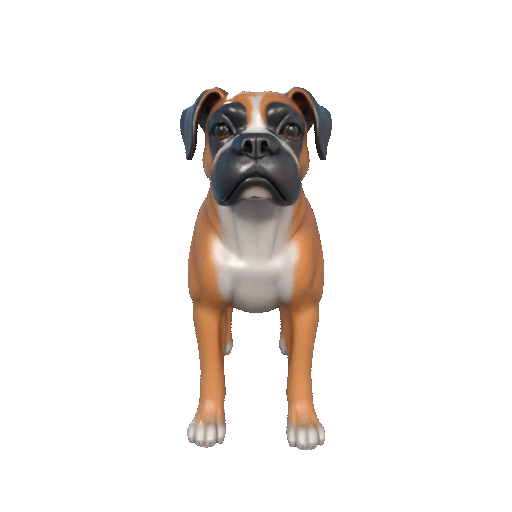 Boxer Figurine – 3D Printable Strong Dog Model