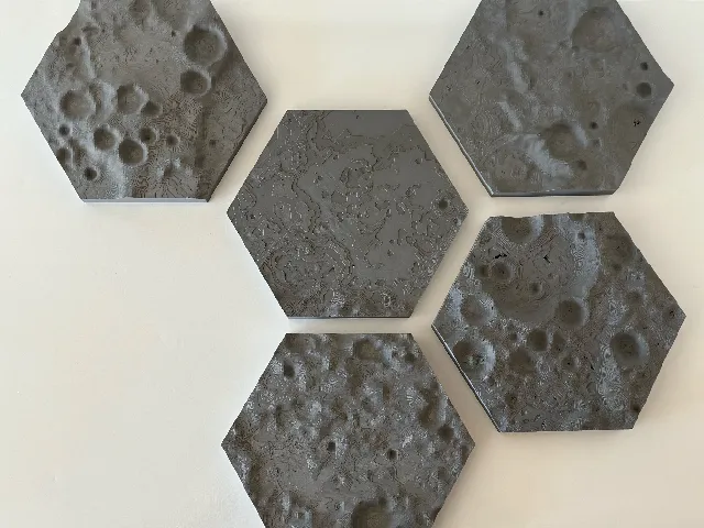Hexagon Moon Wall Art