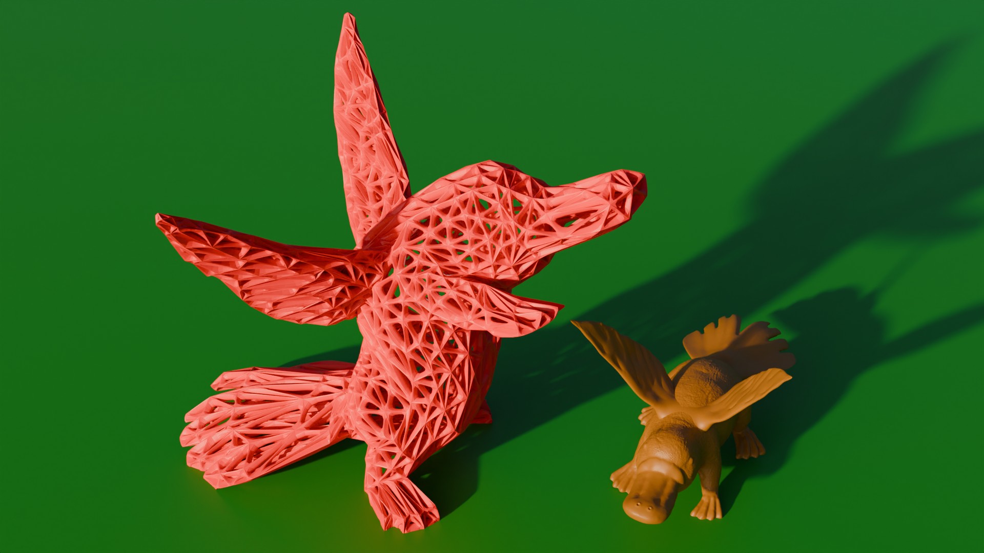 Wireframe platypus hummingbird