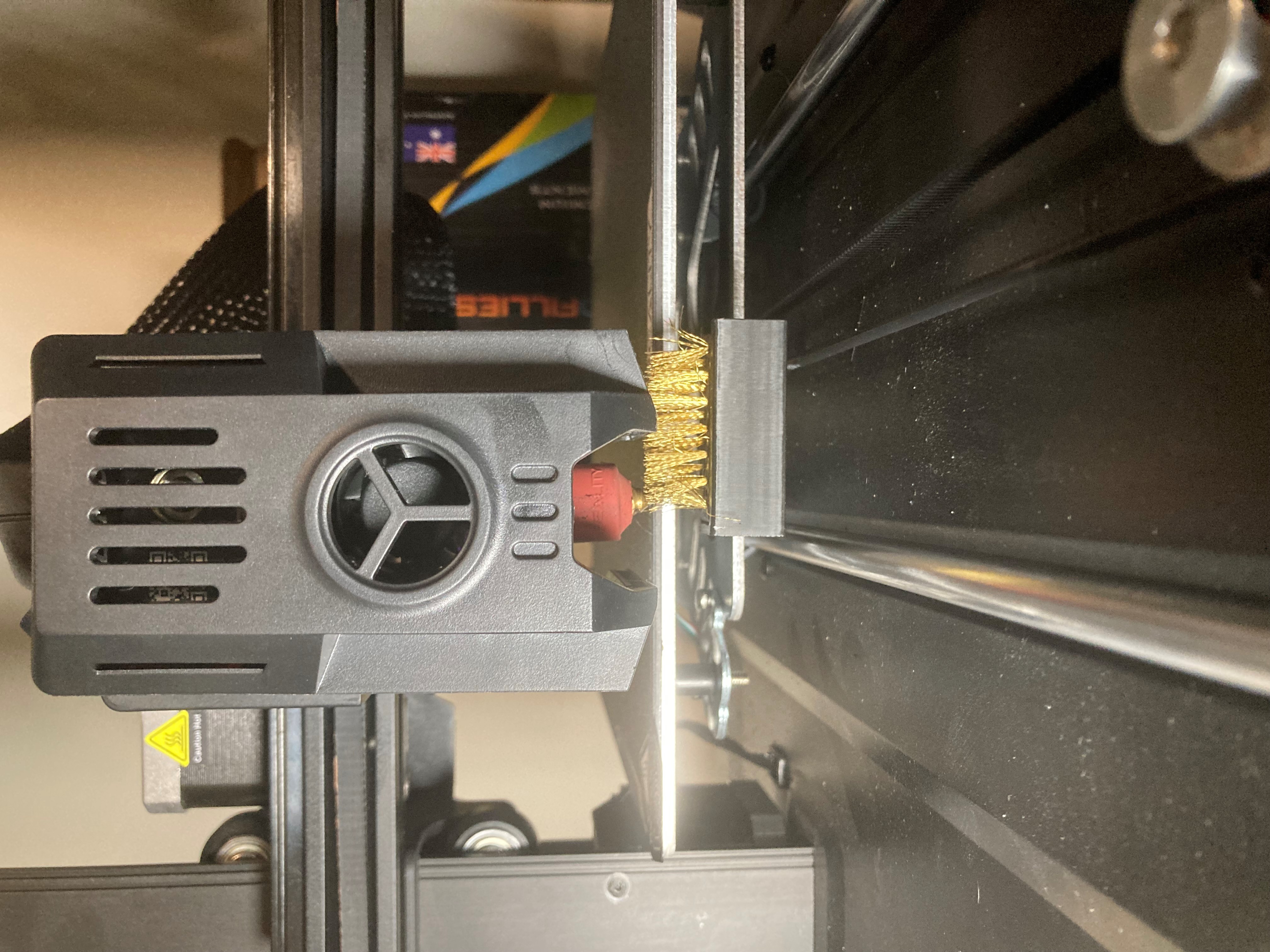 Ender 3 V3 KE & SE x-axis nozzle brush - No support!