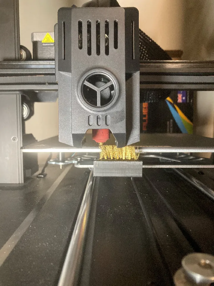 Ender 3 V3 KE & SE x-axis nozzle brush - No support! by