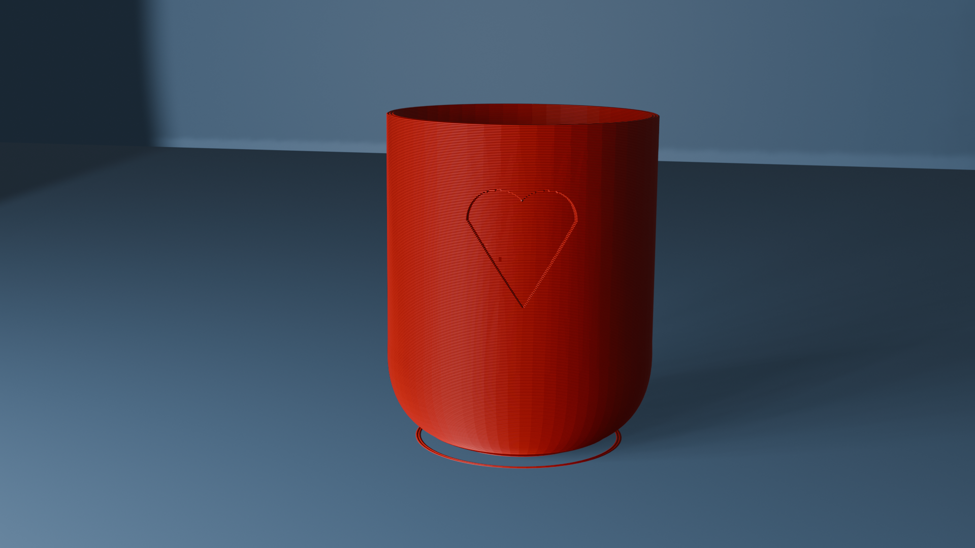 planter with heart small