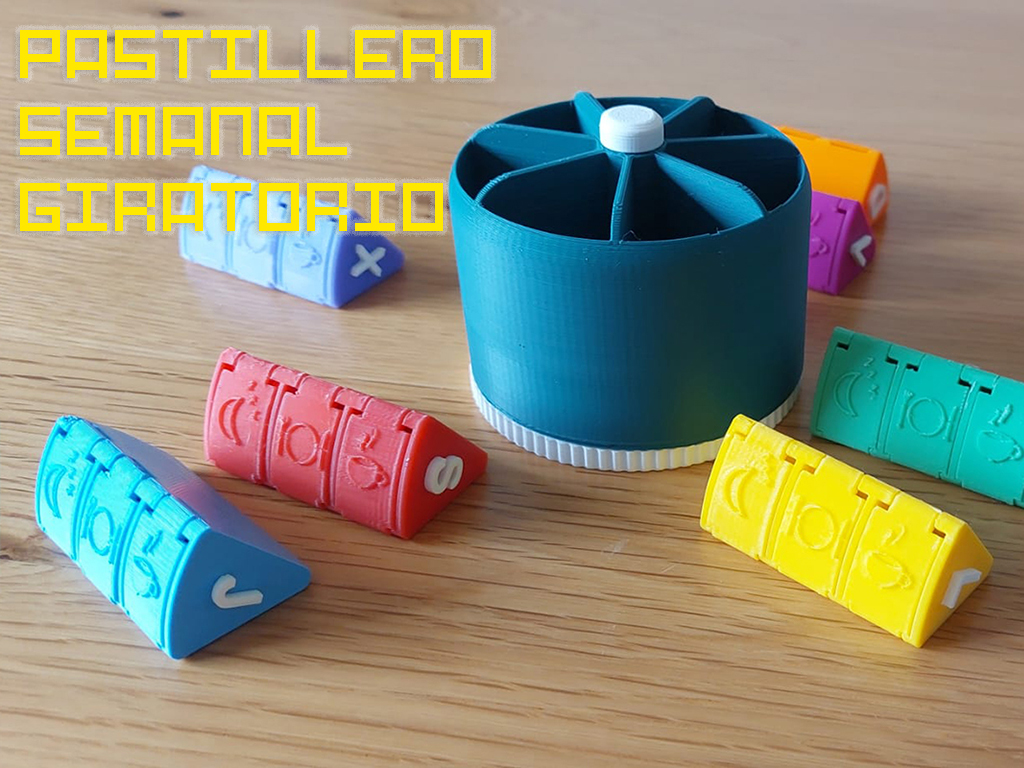 Rotating Weekly Pillbox - Pastillero semanal giratorio