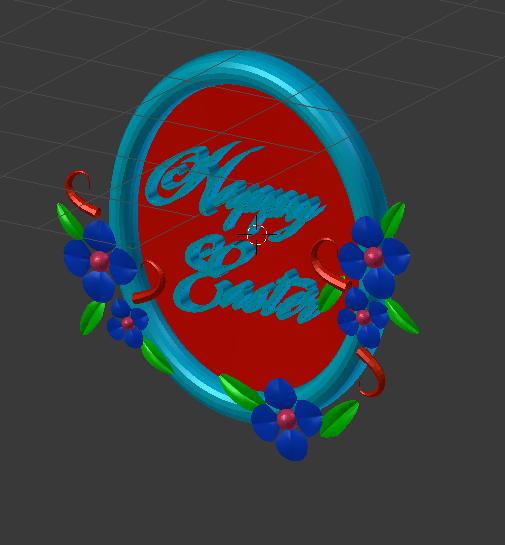 Happy Easter FrontDoorCoaster Decoration 3D model