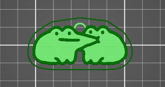 Frog Outline Keyring Metal
