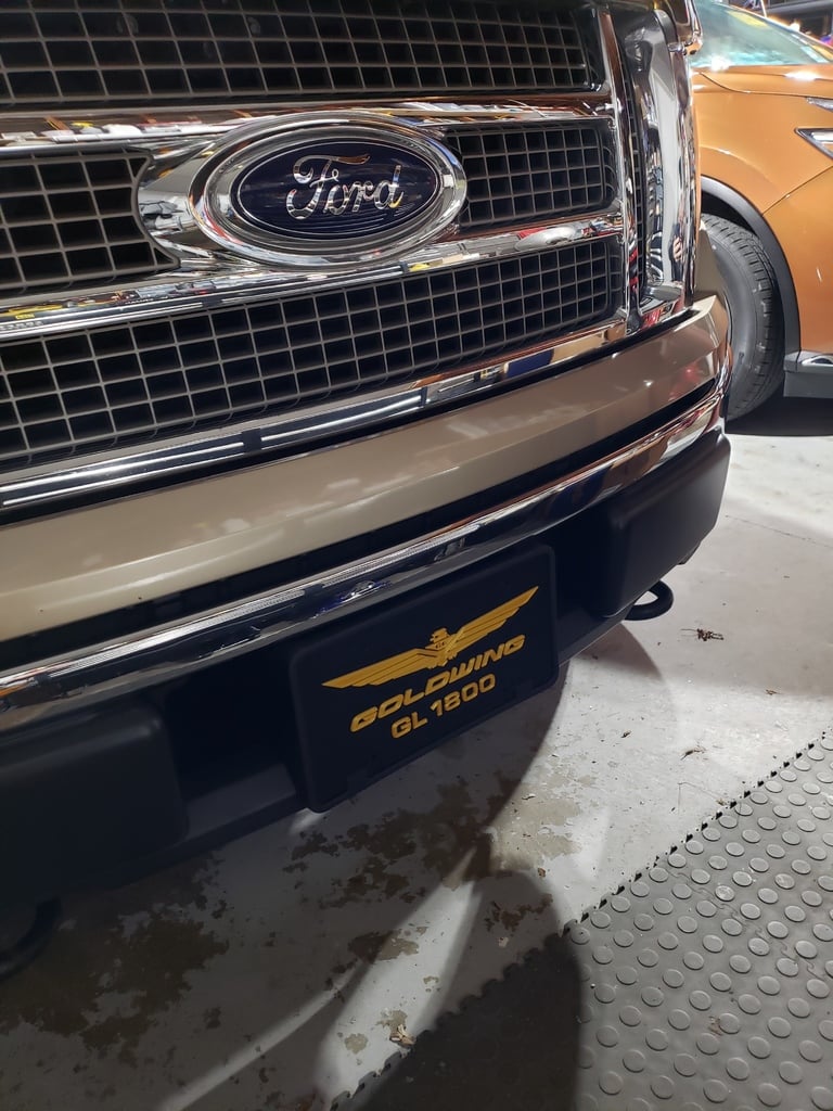 Goldwing GL1800 Front License plate plackard