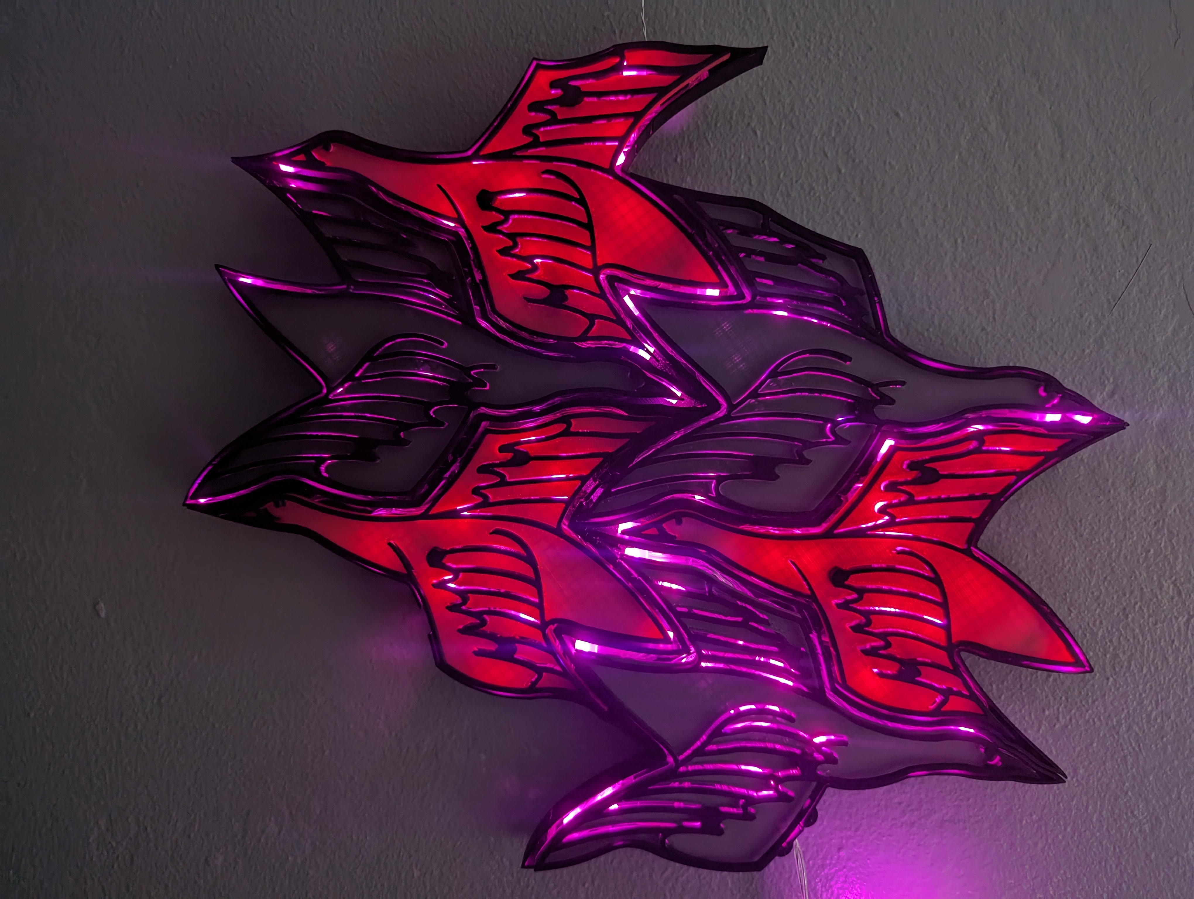 3D-MCEscher Bird Pattern Wall Lights — miniatura 2