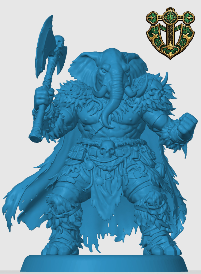 Miniatura 5 do modelo 3D Loxodon Barbarian