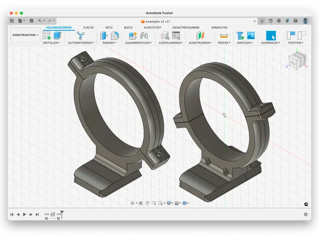 New version: Fully parametric lens (tripod) collar, Arca plate