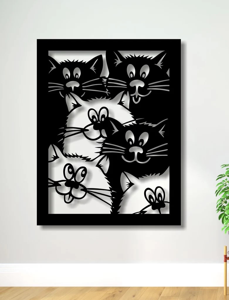 cats - wall art by klimoma | Download free STL model | Printables.com