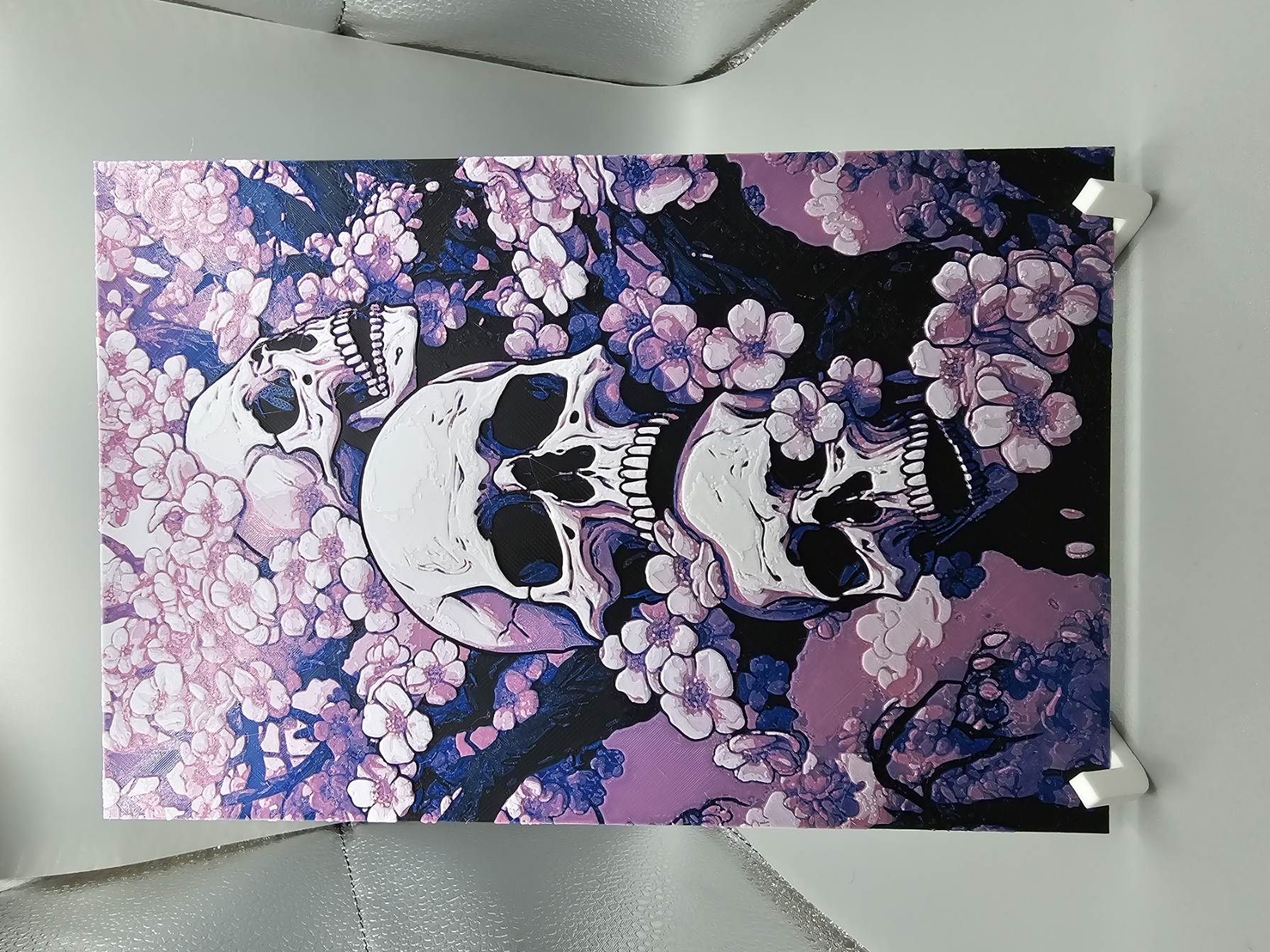Skull Sakura Blossom HueForge