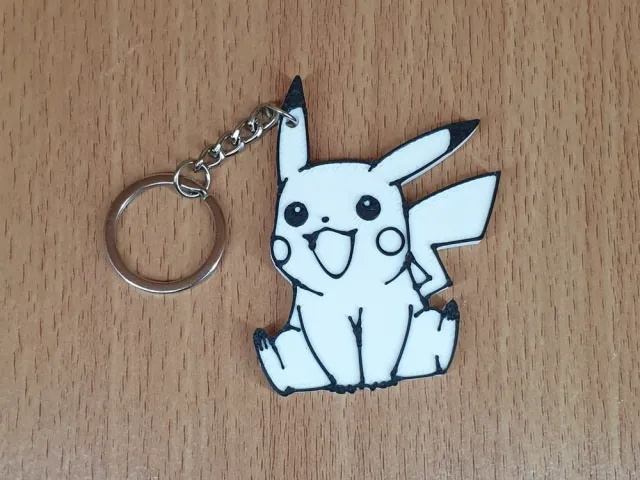 Keychain Picachu Black and White