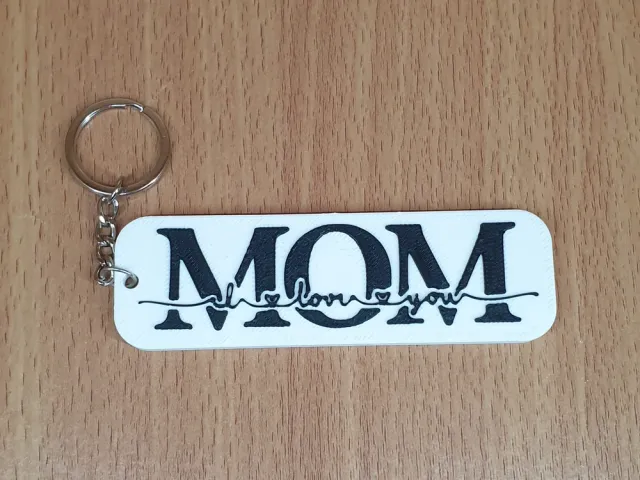 Keychain Mom Black and White