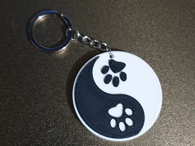 Keychain Dog Lover Black and White