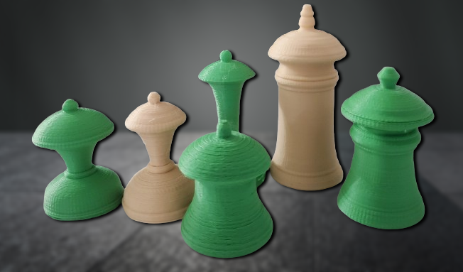 AN INDIAN 'MUSLIM' PATTERN IVORY CHESS SET