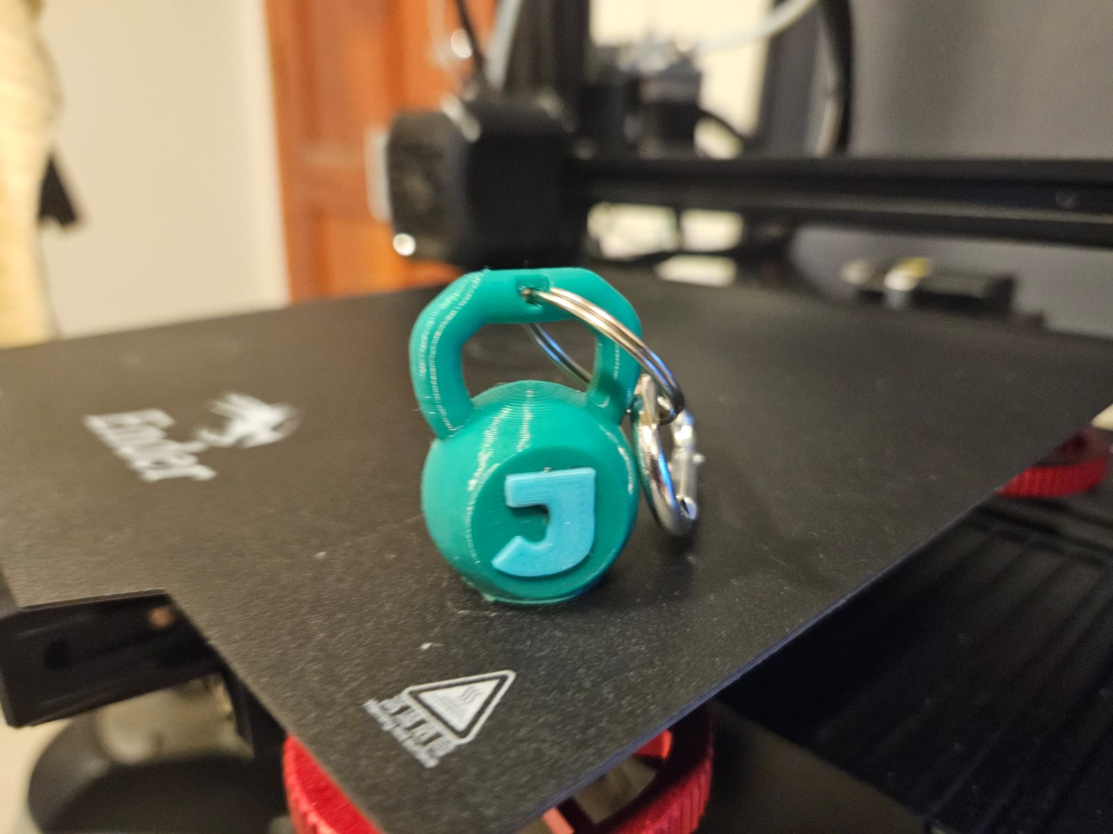 Kettlebell Keychain with face cut for logo 3D model thumbnail