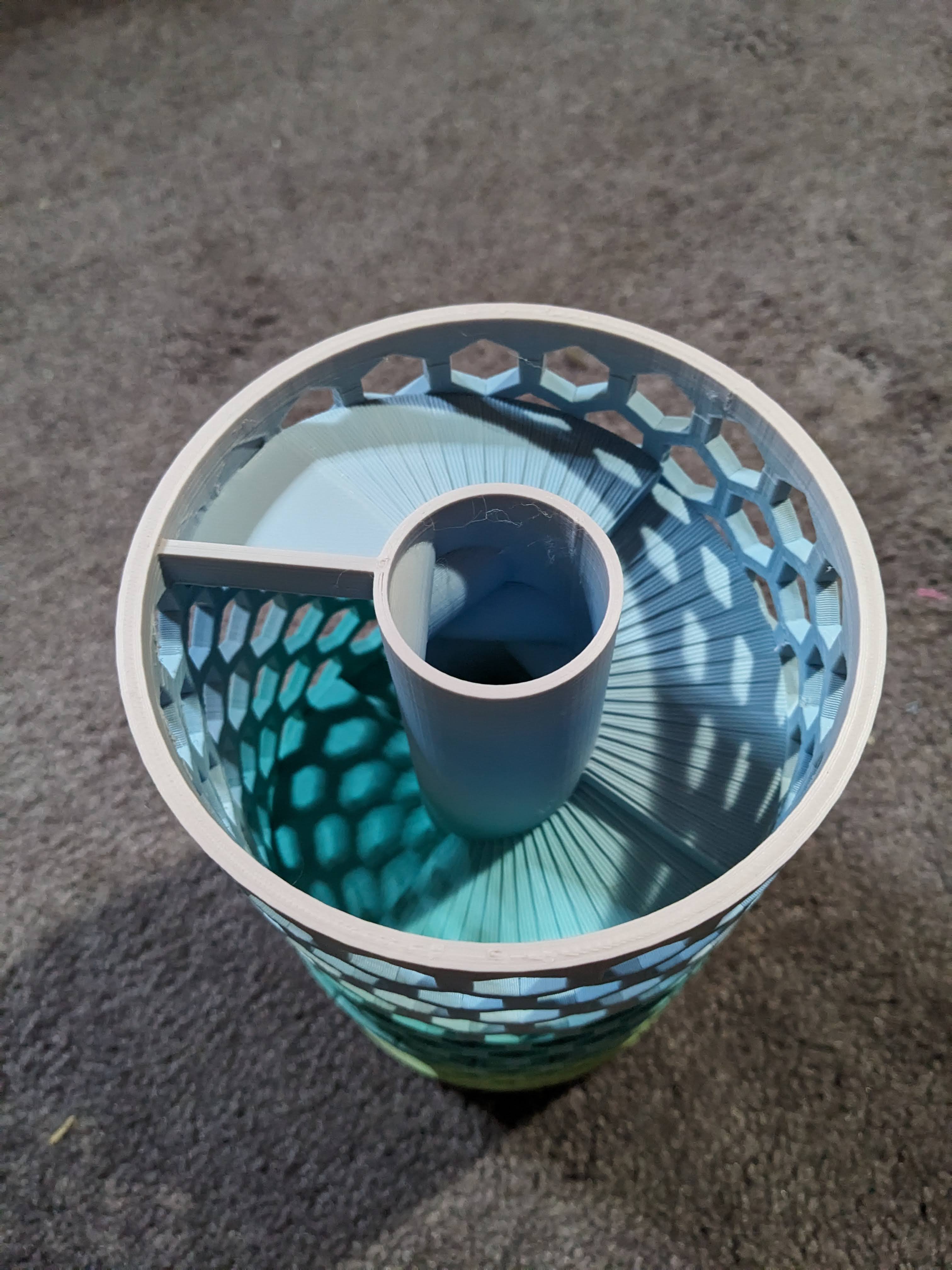 Hexagonal Dice Stairwell with Critical Chute