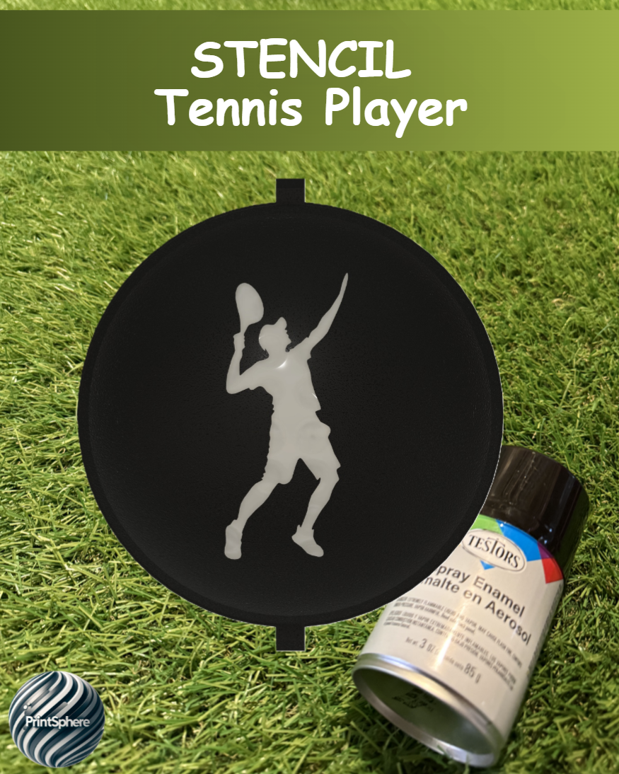 Golf - Golf Ball Stencil - Insert - Tennis - Player - Spray Only 3D model by Peter C