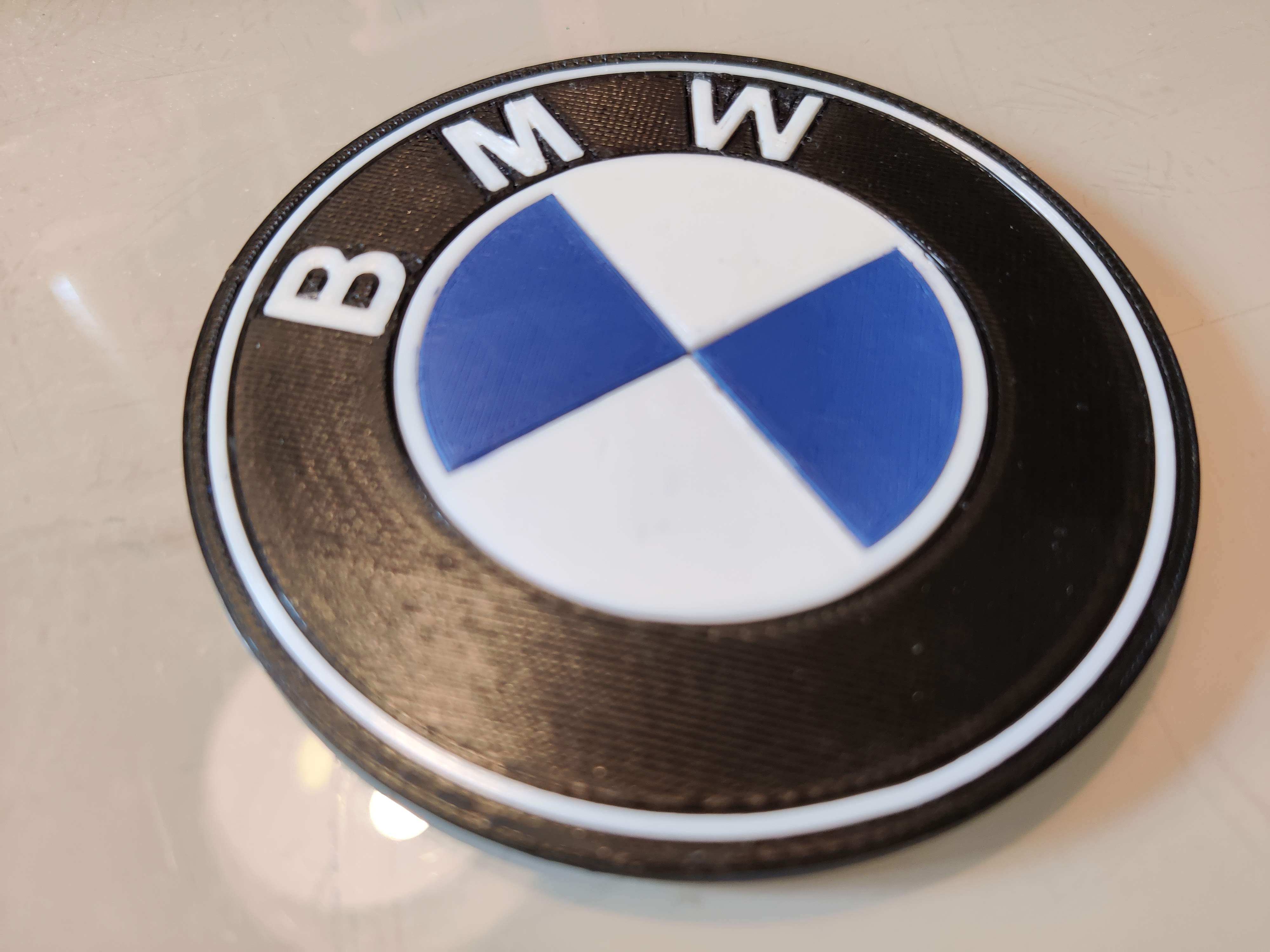 BMW logo glass coaster